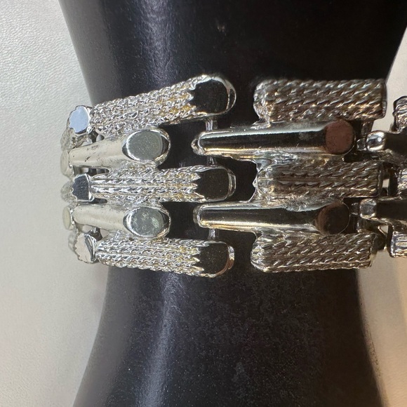 Classy, silver tone, textured, smooth bracelet, you are sure to love - Picture 11 of 12